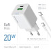 ColorWay Зарядний пристрій ColorWay C101A GaN Mini 20W PD PPS USB-C + USB-A QC4.0 + cable USB-C to USB-C black (CW-CHS062PDC-WT)