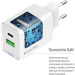 ColorWay Зарядний пристрій ColorWay C101E GaN Mini 45W PD PPS USB-C + USB-A QC4.0 white (CW-CHS060PD-WT)