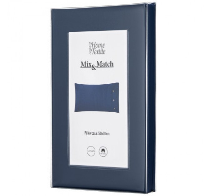 Наволочка Ardesto Mix&Match 50х70 100% бавовна, сатин синій (ART5070PCN)