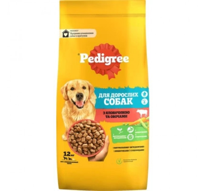 Сухий корм для собак Pedigree з яловичиною та овочами 12 кг (5998749145043)
