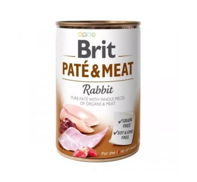 Вологий корм для собак Brit Care Pate and Meat для дорослих собак з кроликом (8595602557455)