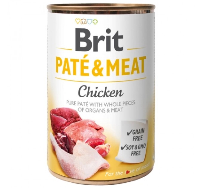 Вологий корм для собак Brit Care Pate and Meat для дорослих собак з куркою (8595602557417)