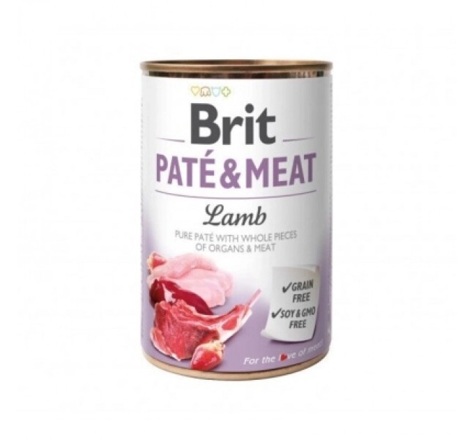 Вологий корм для собак Brit Care Pate and Meat для дорослих собак з ягням (8595602557431)