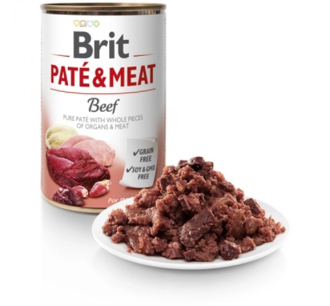 Вологий корм для собак Brit Care Pate and Meat з яловичиною (8595602557400)