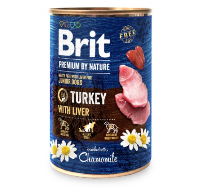 Вологий корм для собак Brit Premium by Nature з індичкою (8595602561803)