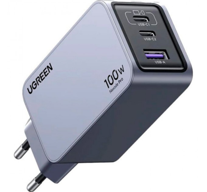 Зарядний пристрій Ugreen 3xUSB 100W (2xUSB-C+USB-A) Gan Nexode Pro X757 (25874)