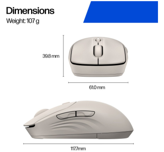 HP Мишка HP 400 Quiet Wireless/Bluetooth Maple (AZ7B6AA)
