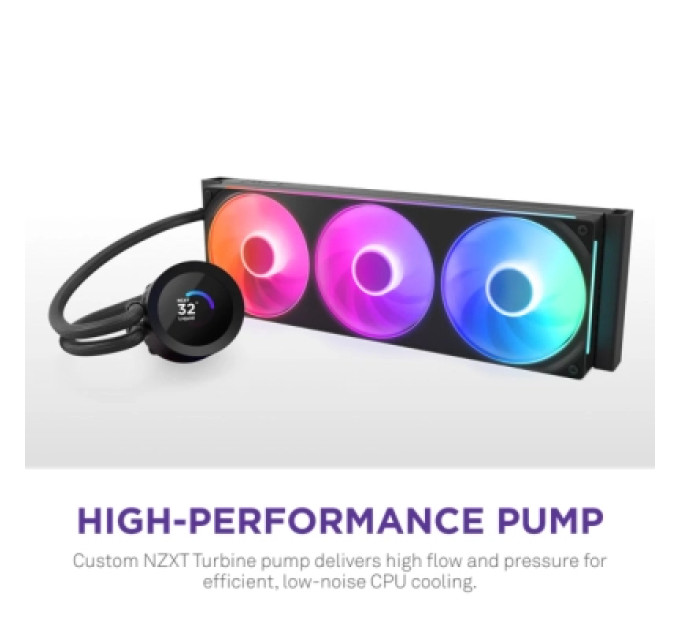 NZXT Система рідинного охолодження NZXT Kraken Plus RGB V2-360 mm AIO liquid cooler Bl (RL-KR360-B2)