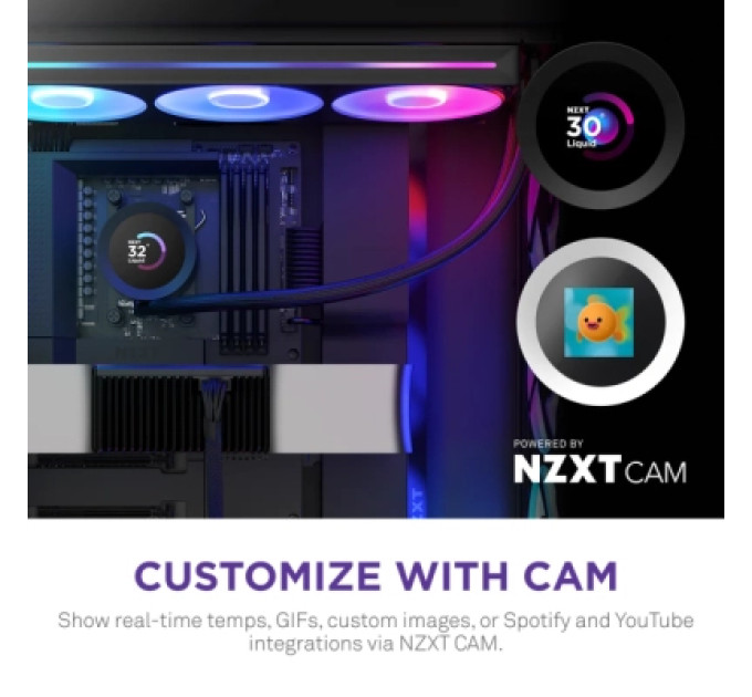 NZXT Система рідинного охолодження NZXT Kraken Plus RGB V2-360 mm AIO liquid cooler Bl (RL-KR360-B2)