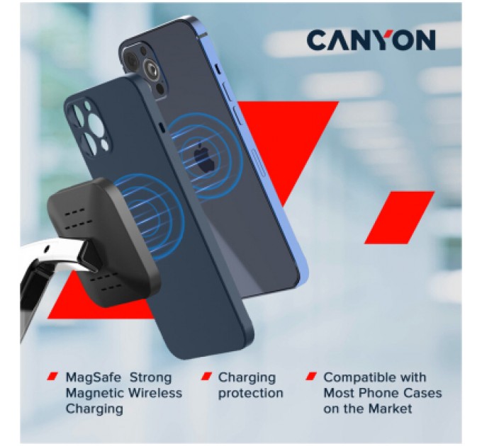 Зарядний пристрій Canyon wireless charger WS-404 15W 4in1 Black (CNS-WCS404)