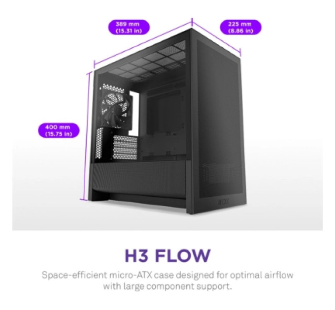 NZXT Корпус NZXT H3 Flow All Black (CC-H31FB-01)