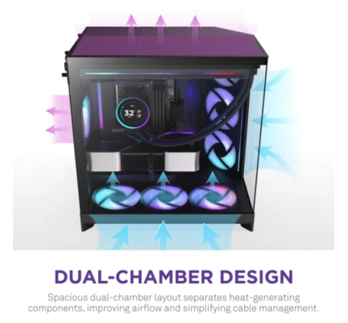 NZXT Корпус NZXT H9 Flow RGB Dual-Chamber All Black (CM-H92FB-R1)