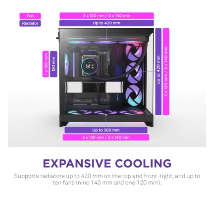 NZXT Корпус NZXT H9 Flow RGB Dual-Chamber All Black (CM-H92FB-R1)