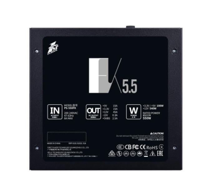 1stPlayer Блок живлення 1stPlayer 550W (FK-550-BK-EU)