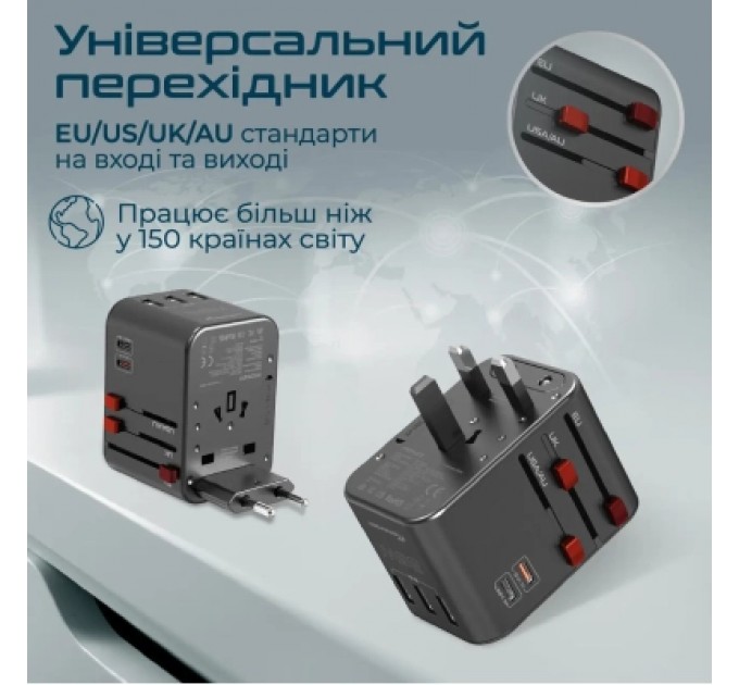 Зарядний пристрій Promate tripmate-36w.black