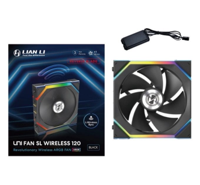 Lian Li Кулер до корпусу Lian Li Uni Fan SL WIRELESS Reverse, 120-1, B (G99.12RSL1W1B.00)