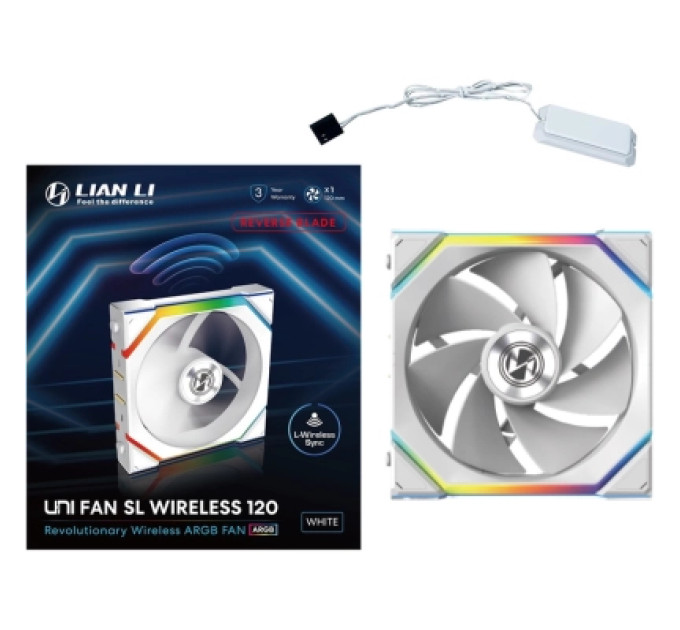 Lian Li Кулер до корпусу Lian Li Uni Fan SL WIRELESS Reverse, 120-1, Wh (G99.12RSL1W1W.00)