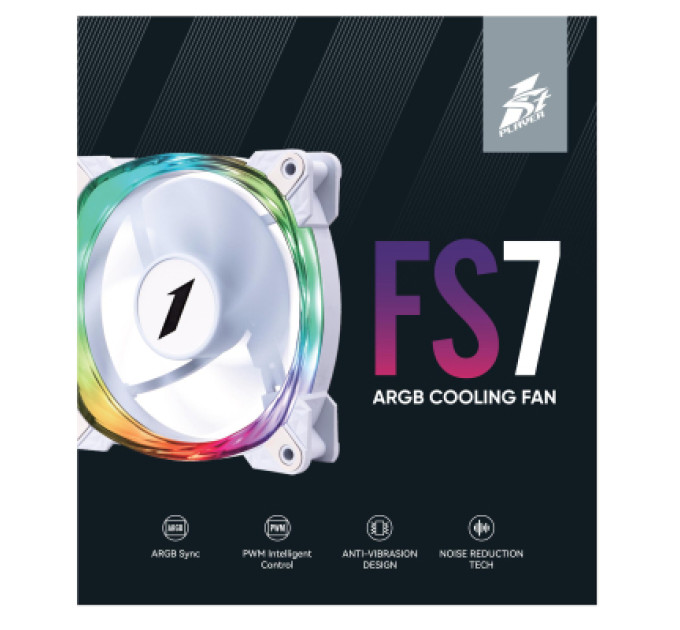 1stPlayer Кулер до корпусу 1stPlayer FS7 White (FS7-WH-1IN1)