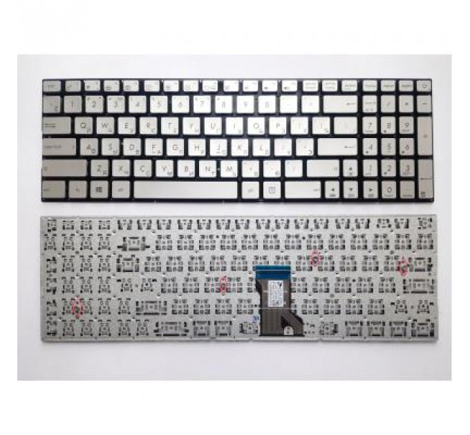 Клавіатура ноутбука ASUS N501J/N501JW/N501V/N501VW сріб RU (A46153)