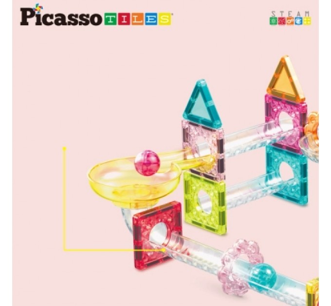 Конструктор Picasso магнітний Tiles Mini Diamond Marble Run Track Set 60 деталей (817338028299)