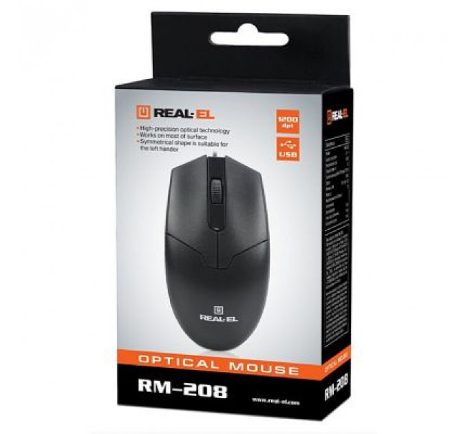 Мишка REAL-EL RM-208 USB Black