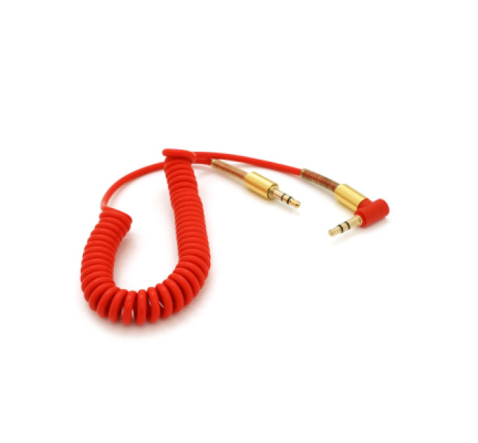 Voltronic Кабель мультимедійний 3.5mm M to 3.5mm M 1.5m 90° corner red Voltronic (YT-AUXSGJ(M)/(M)-1.5-R)