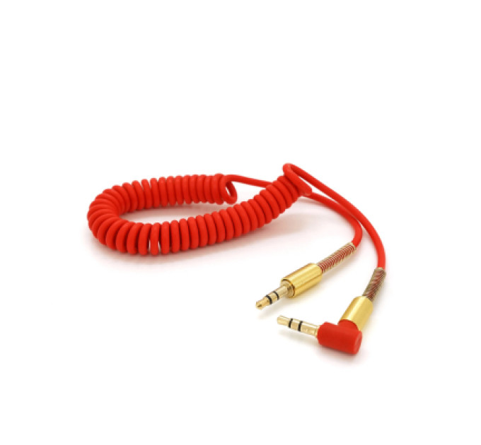 Voltronic Кабель мультимедійний 3.5mm M to 3.5mm M 1.5m 90° corner red Voltronic (YT-AUXSGJ(M)/(M)-1.5-R)