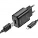 Зарядний пристрій HOCO C134A Solid USB + cable USB to Lightning Black (6942007621311)