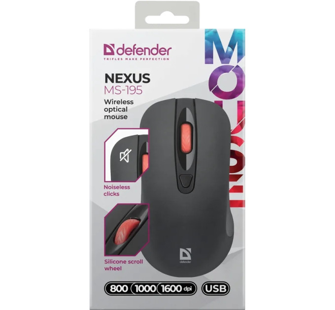 Defender Мишка Defender Nexus MS195 Wireless Black (52195)