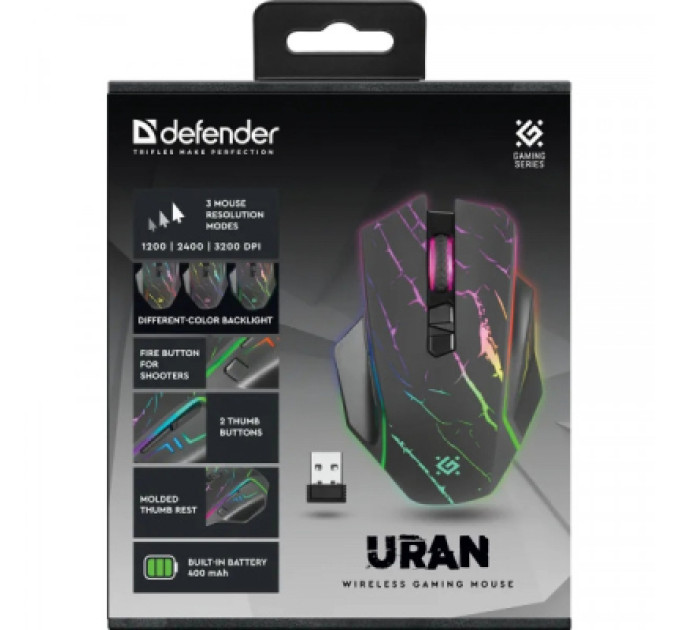 Defender Мишка Defender Uran GM503 Wireless Black (52503)