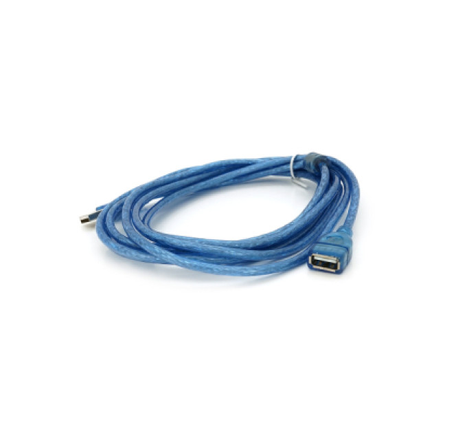 Voltronic Дата кабель USB 2.0 AM/AF 3.0m ferrite transparent blue Voltronic (YT-AM/AF-3.0TBL)