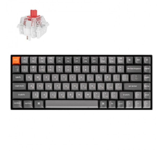 Клавіатура Keychron K2 Max K Super Red Hot-Swap QMK Wireless/Bluetooth/USB-А UA Black (K2M-J1-UA)