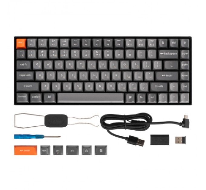 Клавіатура Keychron K2 Max K Super Red Hot-Swap QMK Wireless/Bluetooth/USB-А UA Black (K2M-J1-UA)