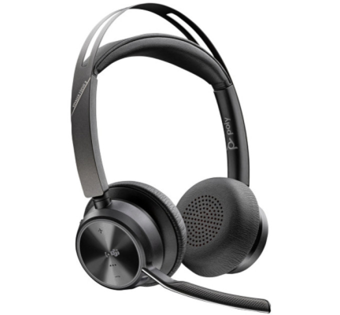 Poly Навушники Poly Voyager Focus 2 MS Stereo USB-C + USB-C/A Adapter + Charging Stand Black (9T9J6AA)