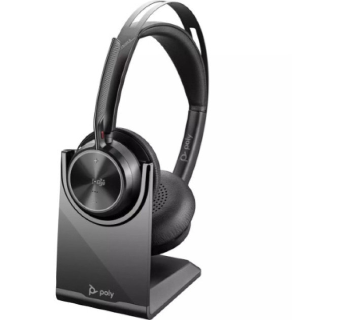 Poly Навушники Poly Voyager Focus 2 MS Stereo USB-C + USB-C/A Adapter + Charging Stand Black (9T9J6AA)