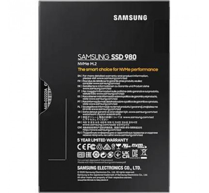 Накопичувач SSD M.2 2280 1TB 980 series Samsung (MZ-V8V1T0BW)