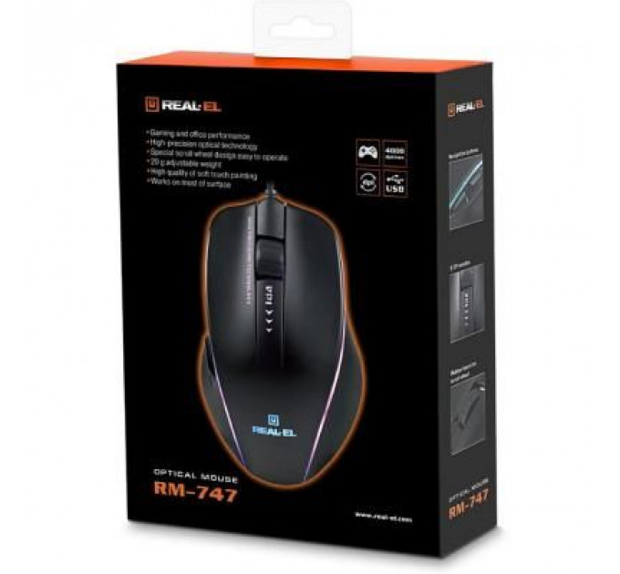 Мишка REAL-EL RM-747 Black