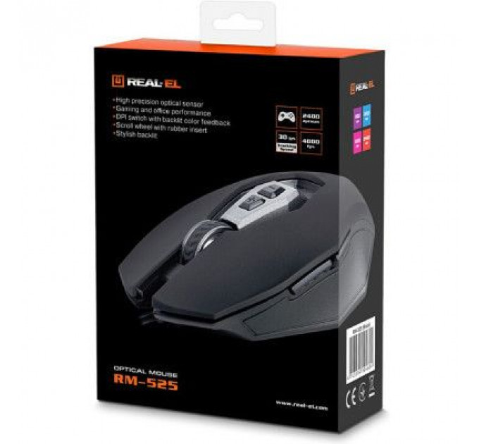 Мишка REAL-EL RM-525 Black
