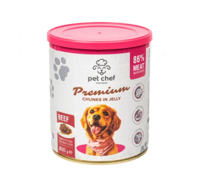 Вологий корм для собак Pet Chef З яловичиною 800 г (4820255193632)