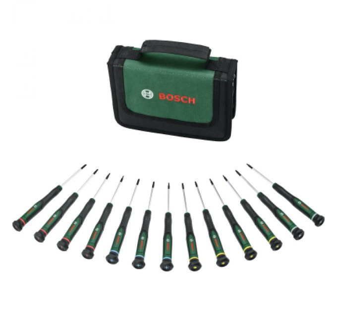 Набір викруток Bosch прецизійних 13шт, SL, PH, TX, HEX, сталь CrV (1.600.A02.Z9N)