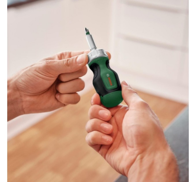 Набір викруток Bosch з тріскачкою, 6 насадок, руків''я TPR , 111мм, сталь CrV (1.600.A03.2UY)