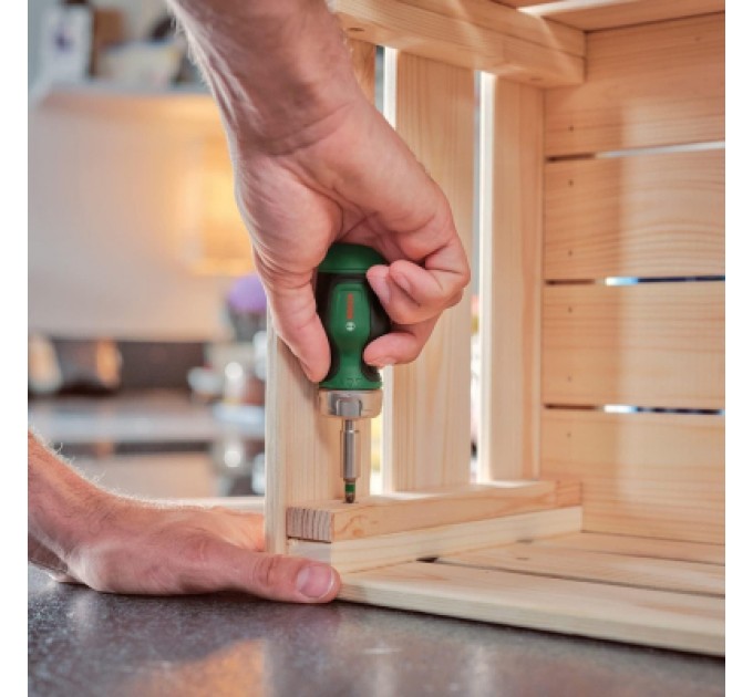 Набір викруток Bosch з тріскачкою, 6 насадок, руків''я TPR , 111мм, сталь CrV (1.600.A03.2UY)