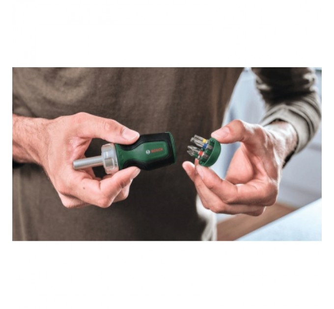 Набір викруток Bosch з тріскачкою, 6 насадок, руків''я TPR , 111мм, сталь CrV (1.600.A03.2UZ)