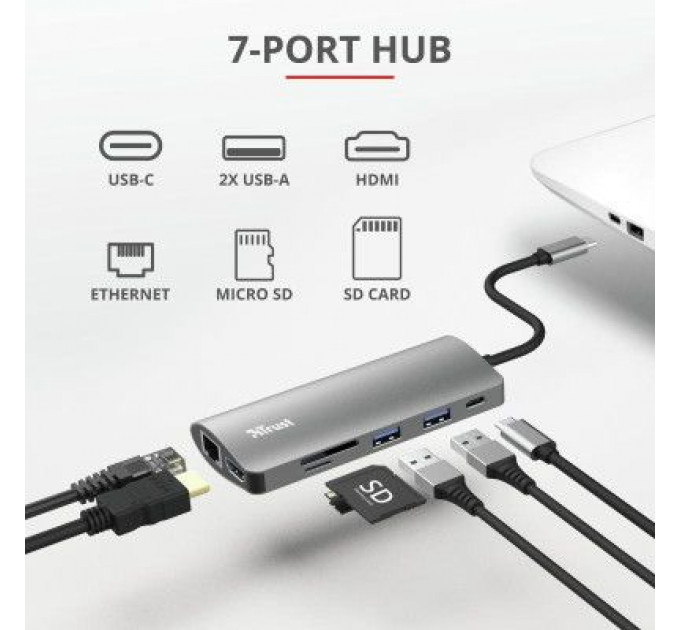 Концентратор Trust DALYX 7-IN-1 USB-C ALUMINIUM (23775_TRUST)
