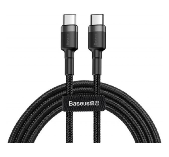 Baseus Дата кабель USB-C to USB-C 2.0m USB 3.1 3A grey-black Baseus (CATKLF-HG1)