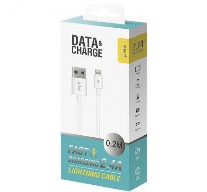 Дата кабель USB 2.0 AM to Lightning 0.2m white Piko (1283126493836)