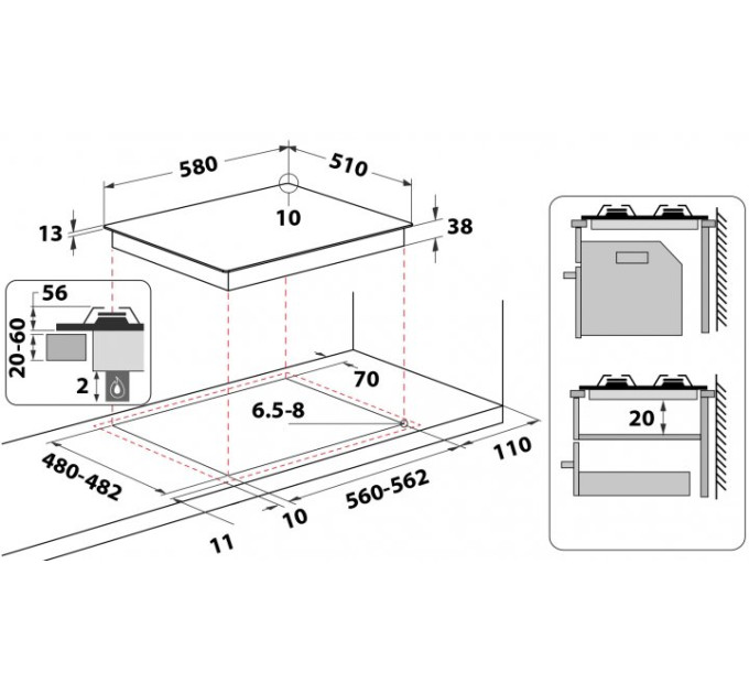 Whirlpool Варильна поверхня Whirlpool TKRL 650 IX