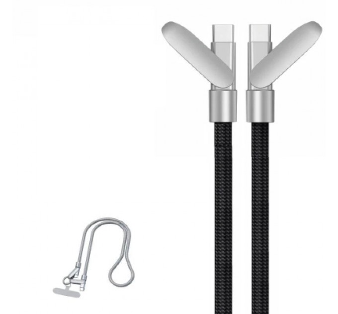 Дата кабель USB-C to USB-C 1.2m PD3.1 100W braided black XoKo (XK-SC-HLD-200-BK)