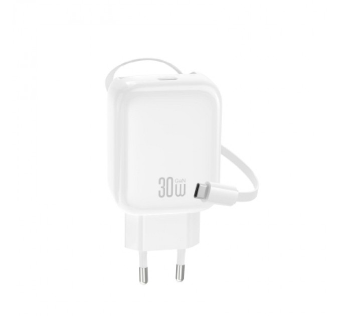 Зарядний пристрій XO 1xUSB-C PD30W GaN + cable USB-C to USB-C (XO-QC17)