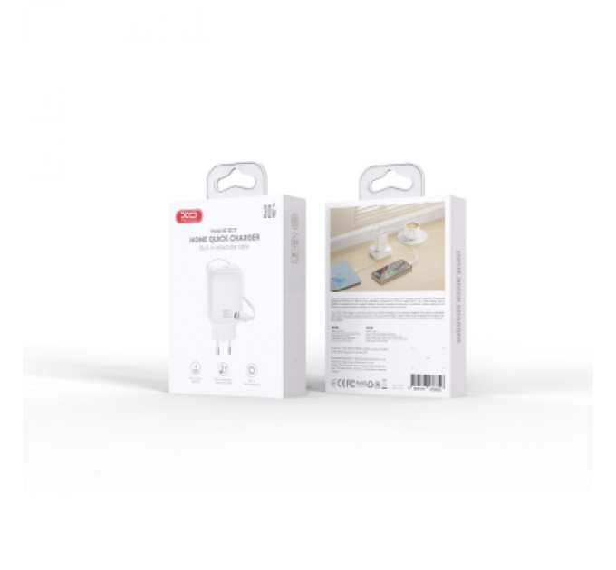 Зарядний пристрій XO 1xUSB-C PD30W GaN + cable USB-C to USB-C (XO-QC17)